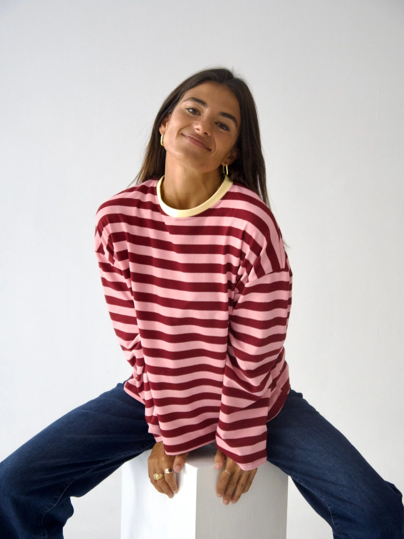 Mindtraveler Langarmshirt Nuria Weinrot Rosa
