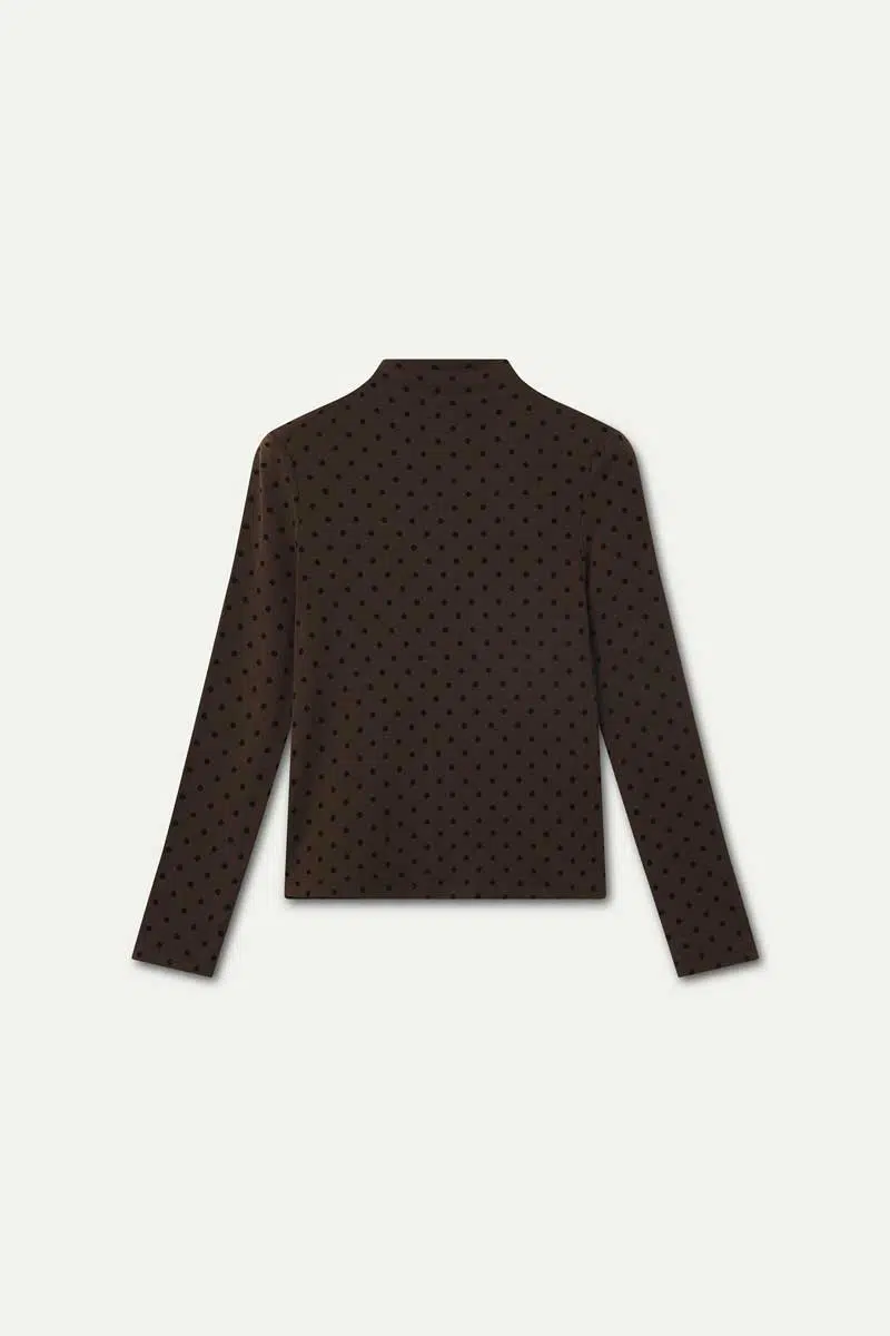 Compania Fantastica Langarmshirt Braun Polka Dots