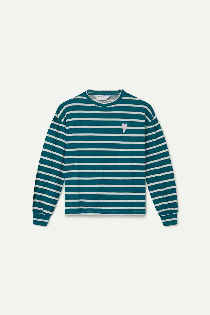 Compania Fantastica Langarmshirt Gestreift Blau Weiß