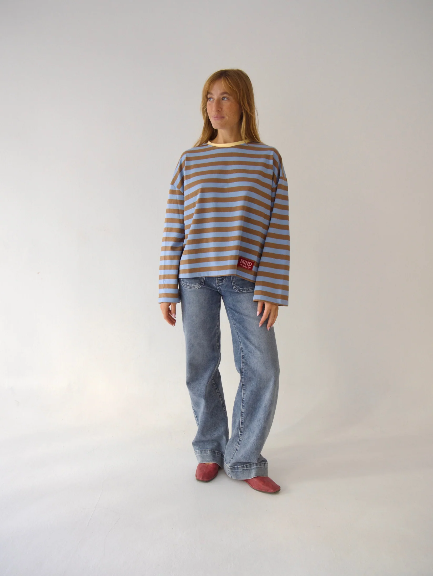Mindtraveler Langarmshirt Nuria Blau Braun Mindtraveler Langarmshirt Nuria Blau Braun