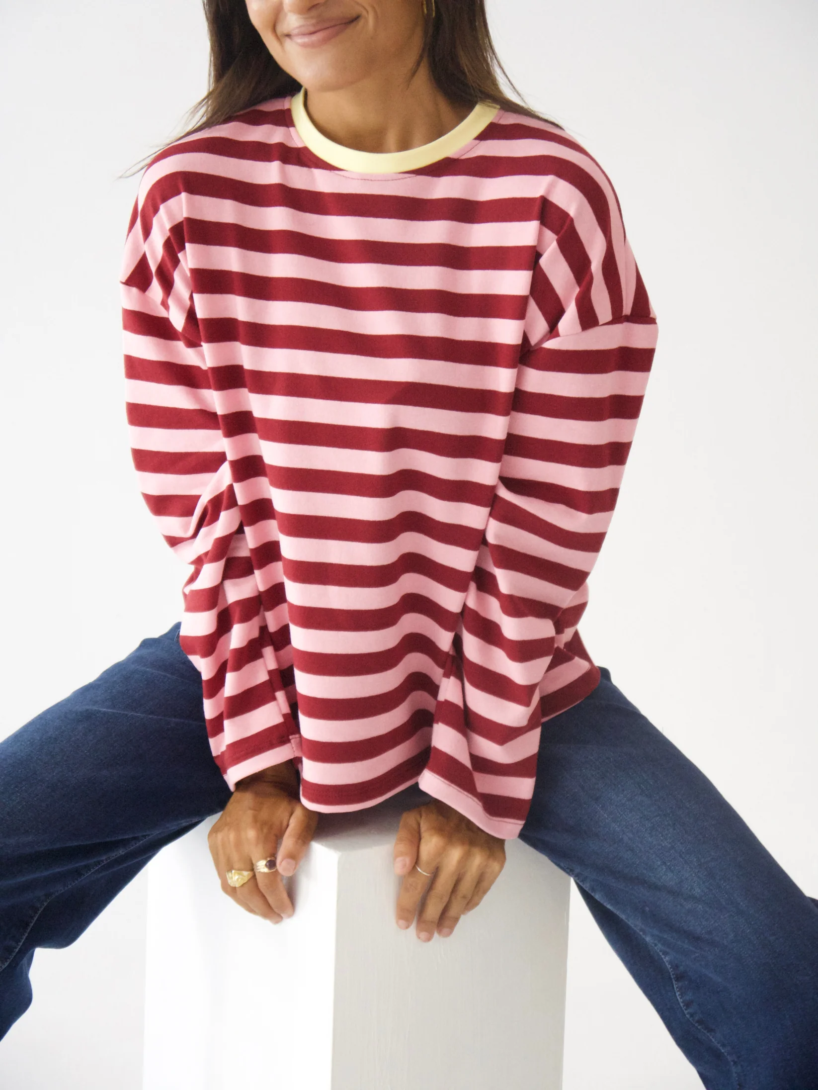 Mindtraveler Langarmshirt Nuria Weinrot Rosa