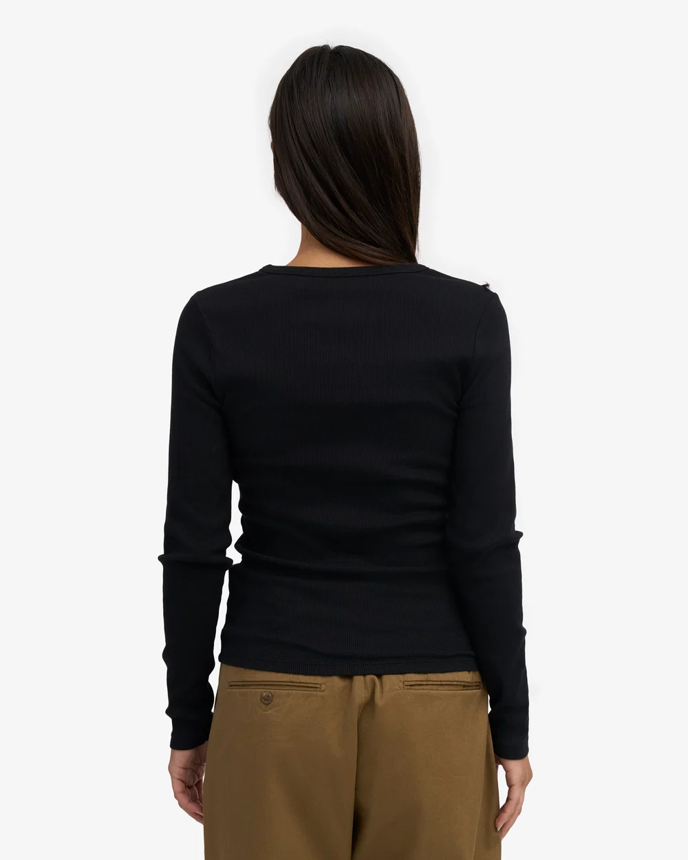 Colorful Standard Langarmshirt Organic Rib Deep Black