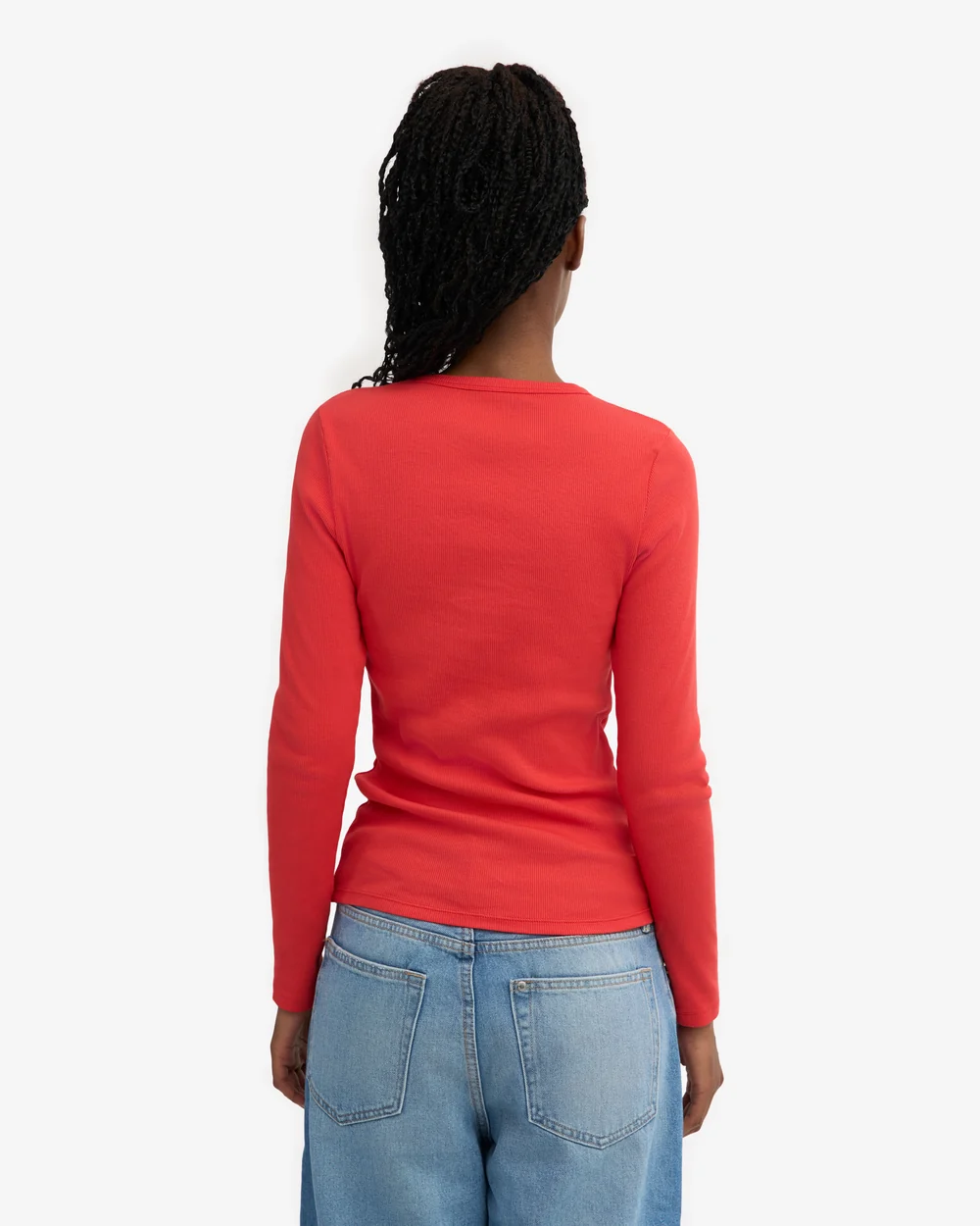 Colorful Standard Langarmshirt Organic Rib Red Tangerine