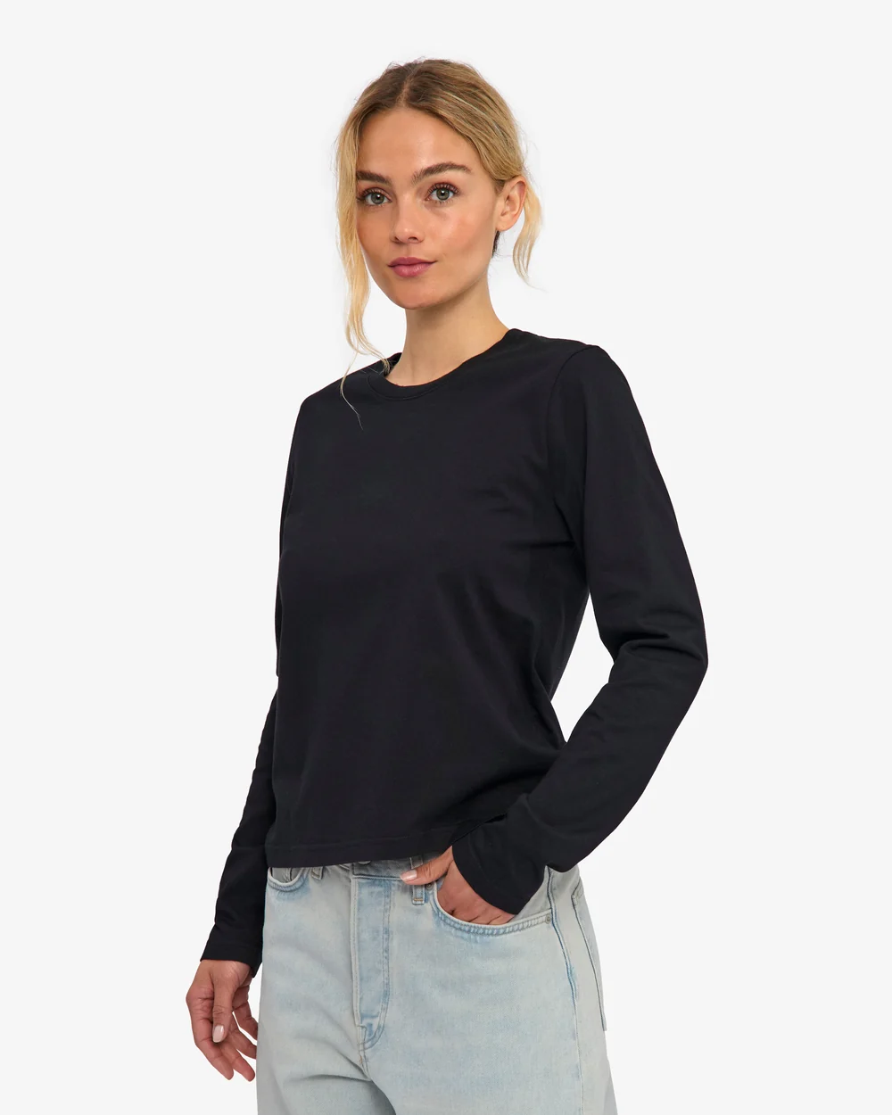 Colourful Standard Organic Langarmshirt Deep Black