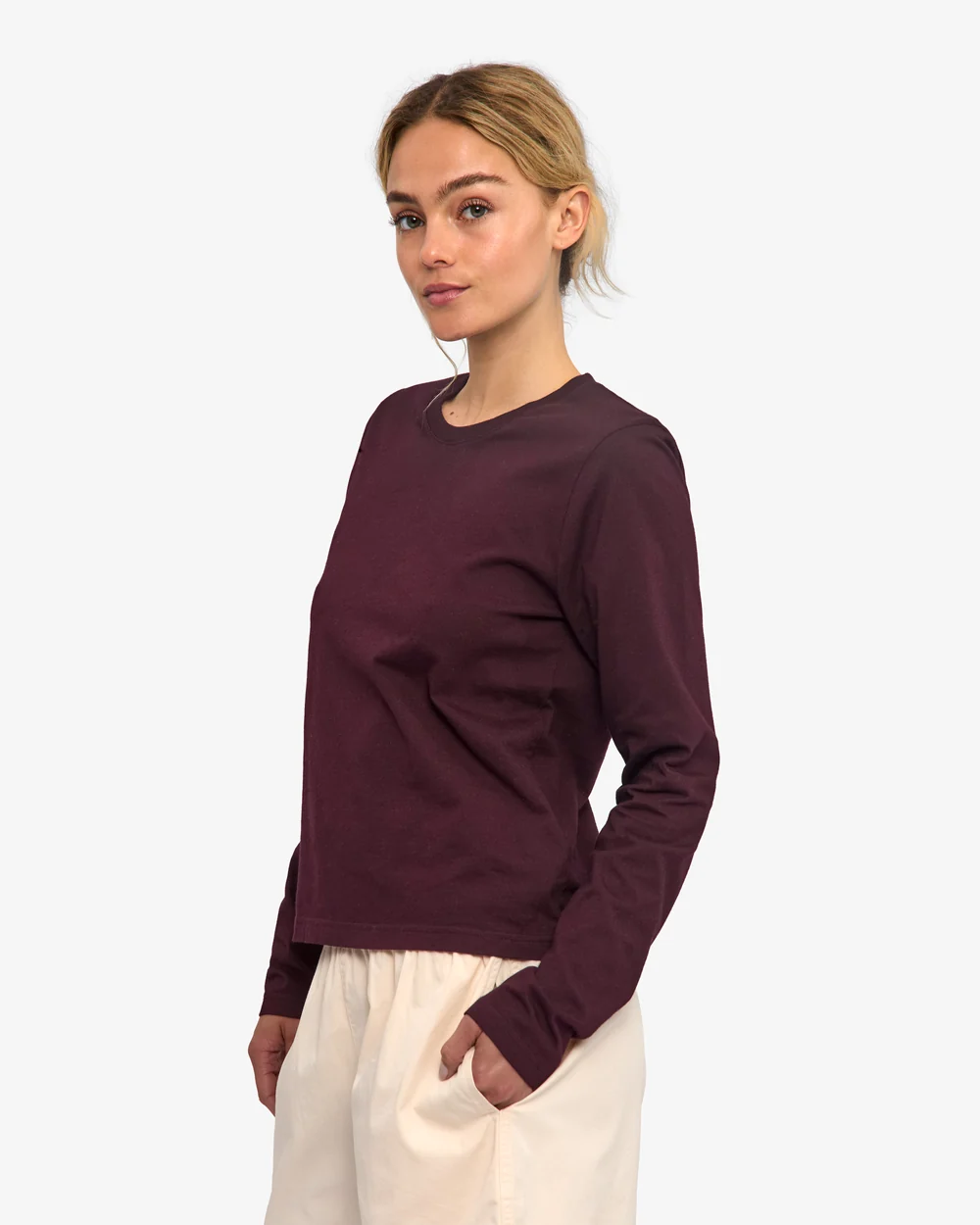 Colourful Standard Organic Langarmshirt Oxblood Red Colourful Standard Organic Langarmshirt Oxblood Red