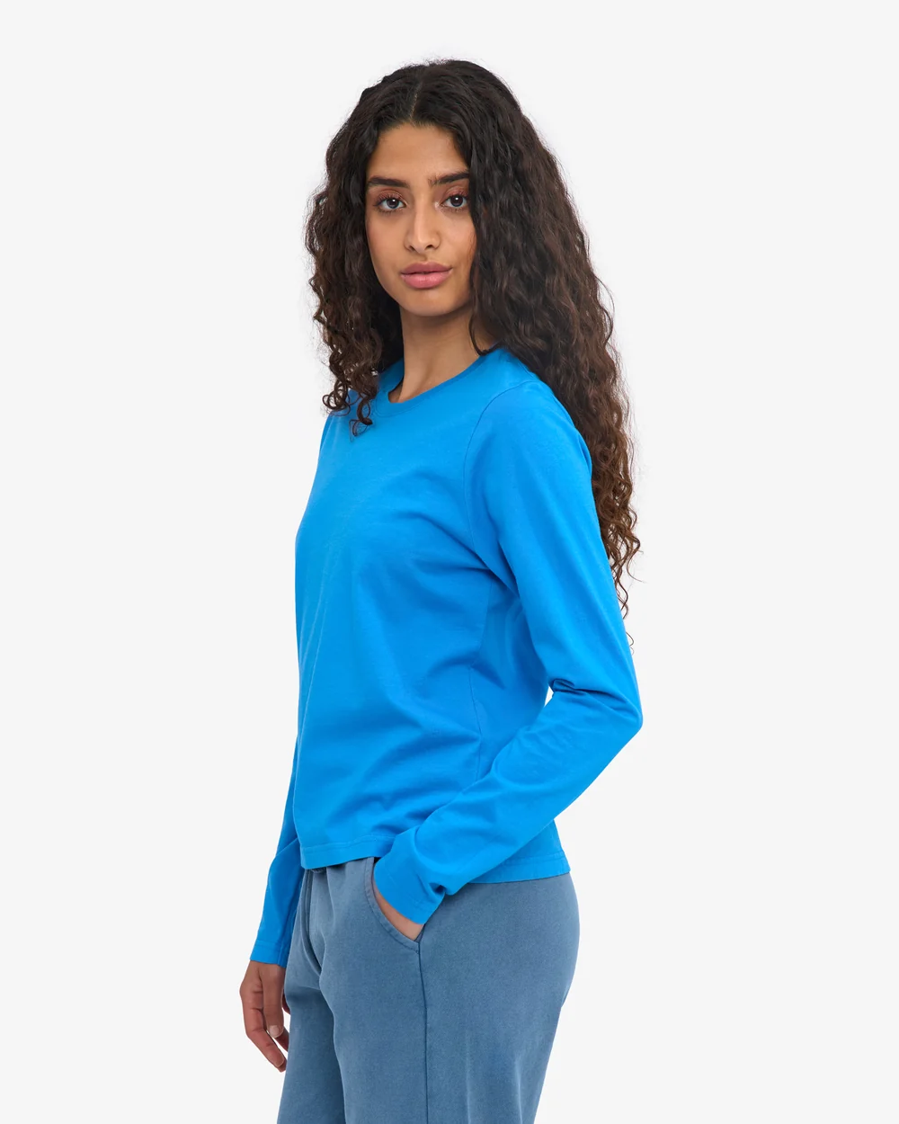 Colourful Standard Organic Langarmshirt Pacific Blue