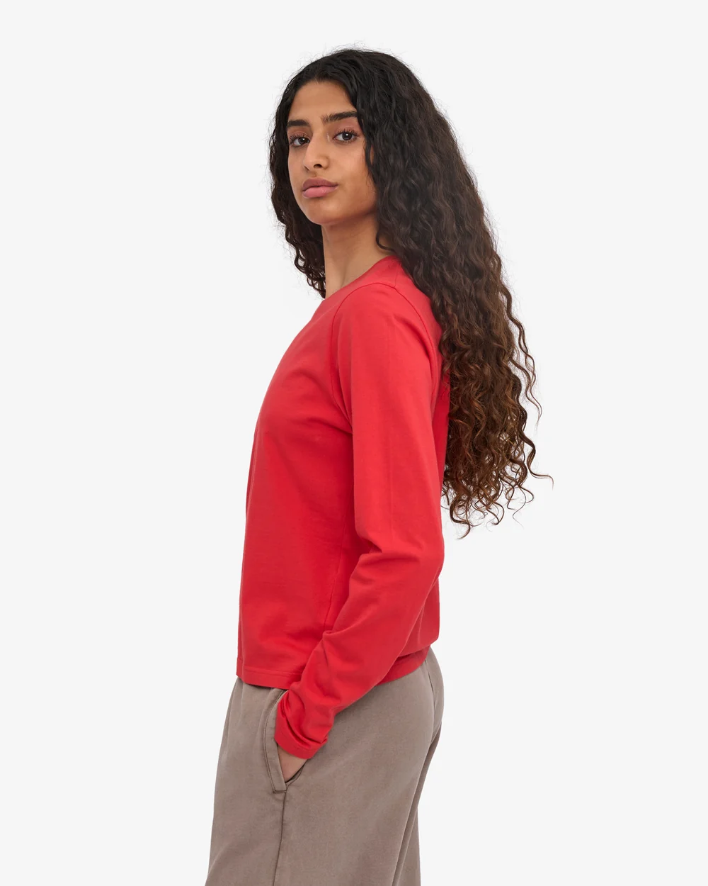 Colourful Standard Organic Langarmshirt Red Tangerine