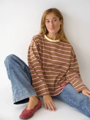 Mindtraveler Langarmshirt Miriam Braun Rosa