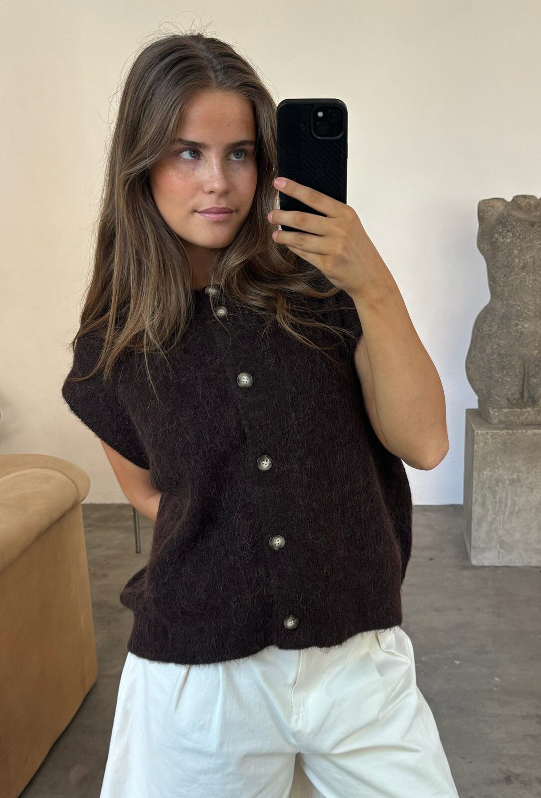 Boii Studios Strickweste Hirse Dark Brown