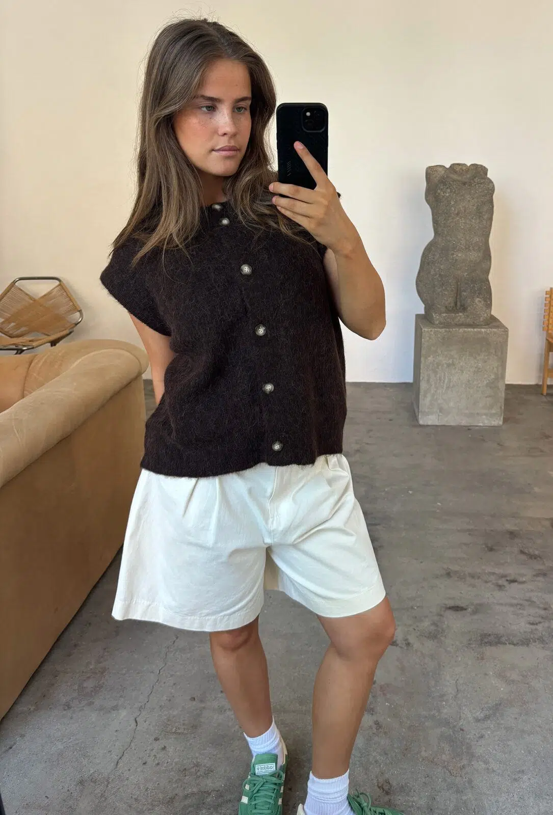 Boii Studios Strickweste Hirse Dark Brown