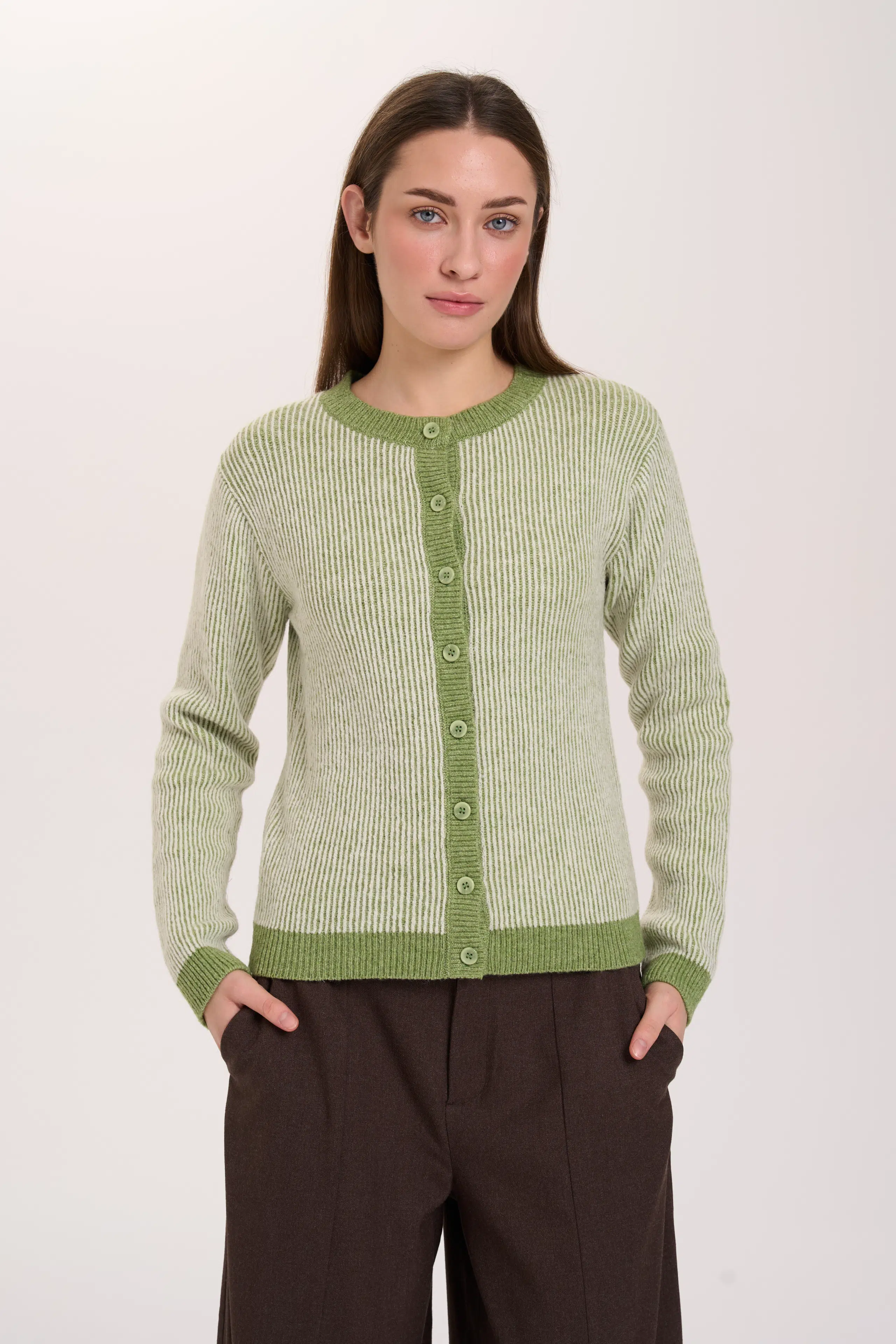 24 Colours Stickjacke hellgrün