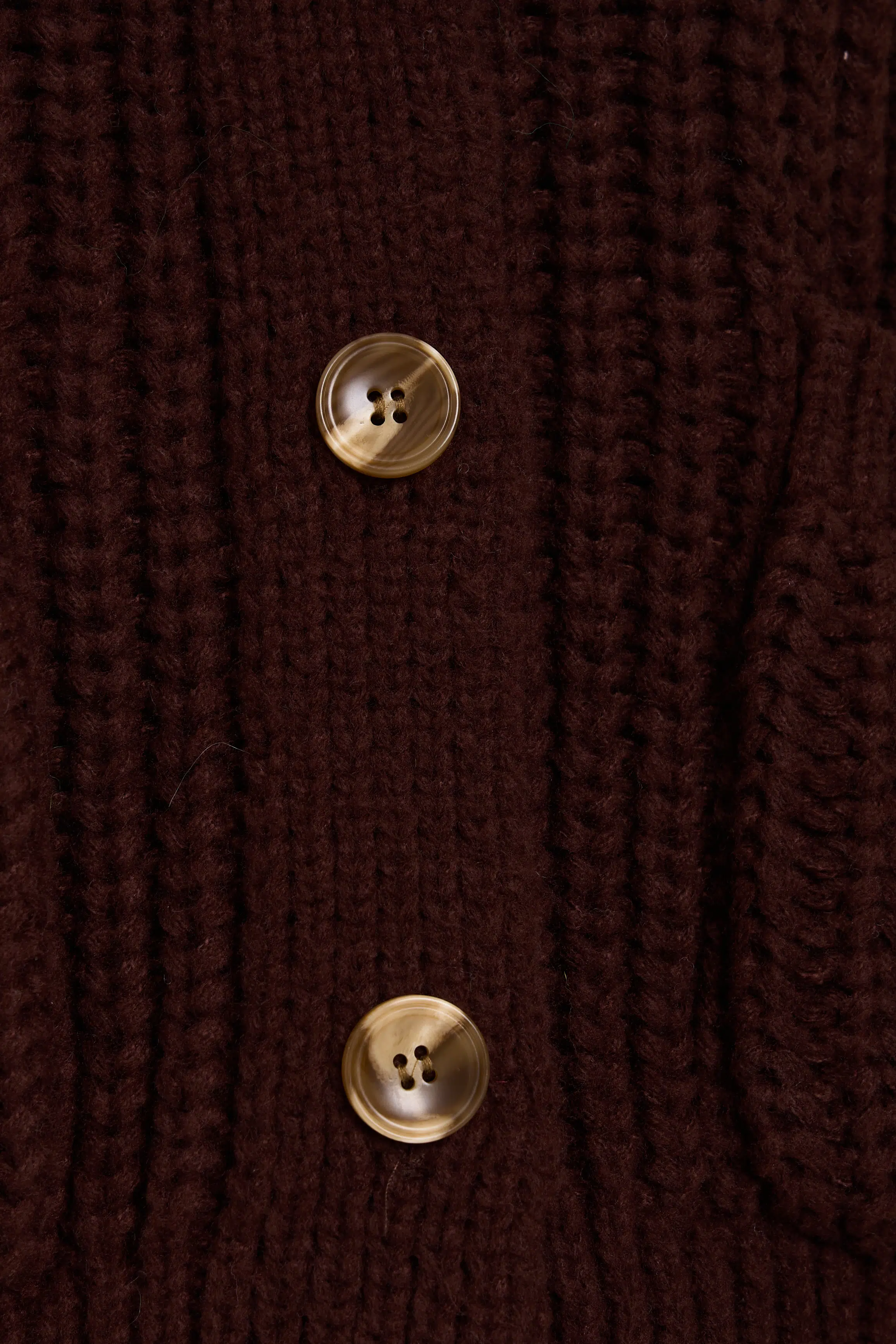 24 Colours Stickjacke Chunky dunkelbraun