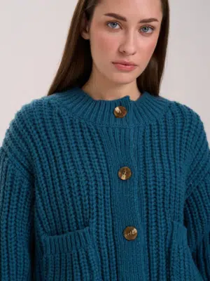24 Colours Stickjacke Chunky petrol