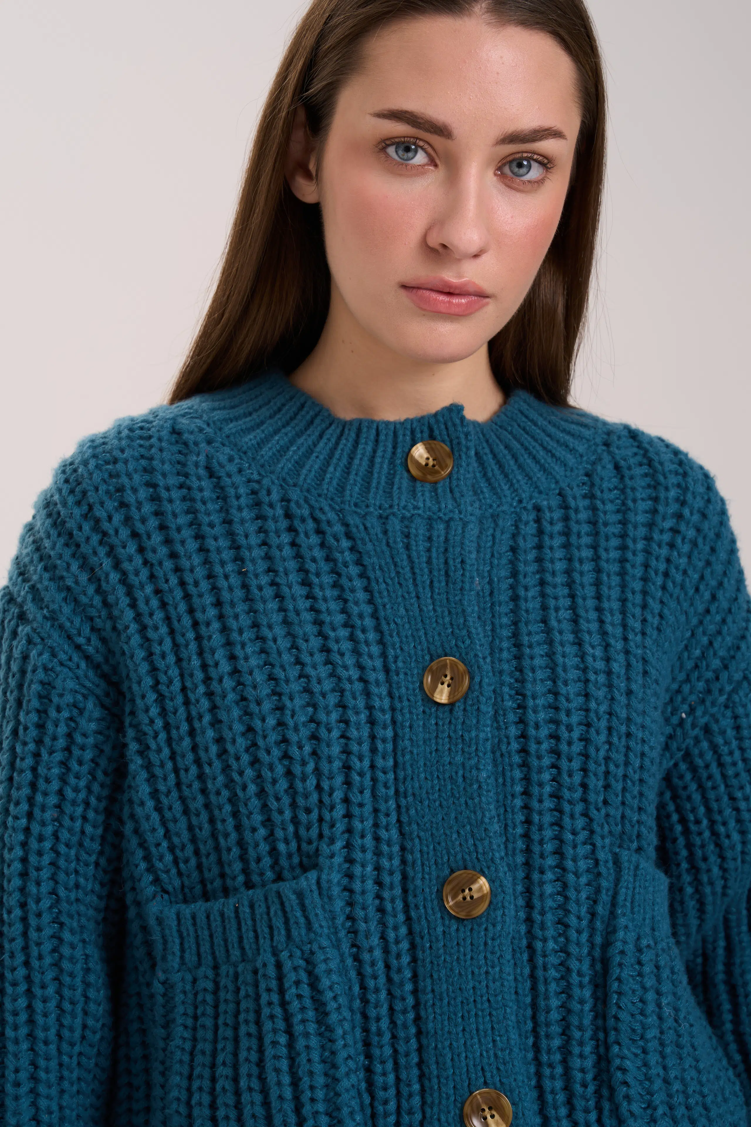 24 Colours Stickjacke Chunky petrol