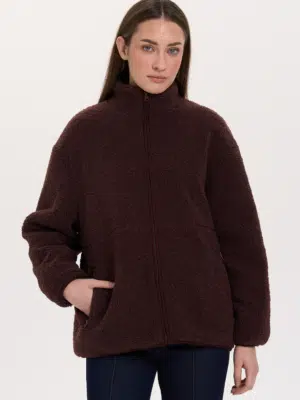 24 Colours Teddyjacke dunkelbraun