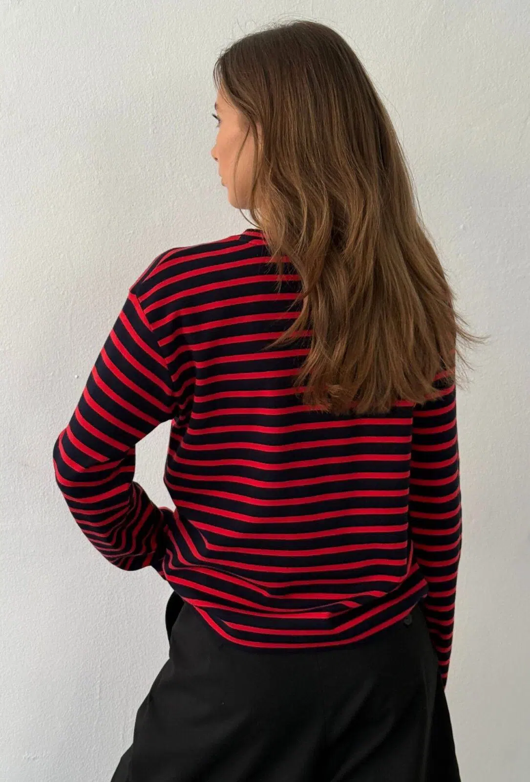 Boii Studios Langarmshirt Nete Stripe Navy Red