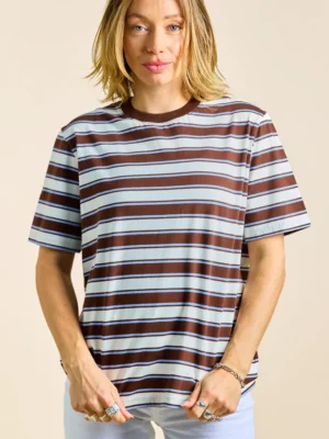 Popeia T-Shirt Gestreift Braun Hellblau