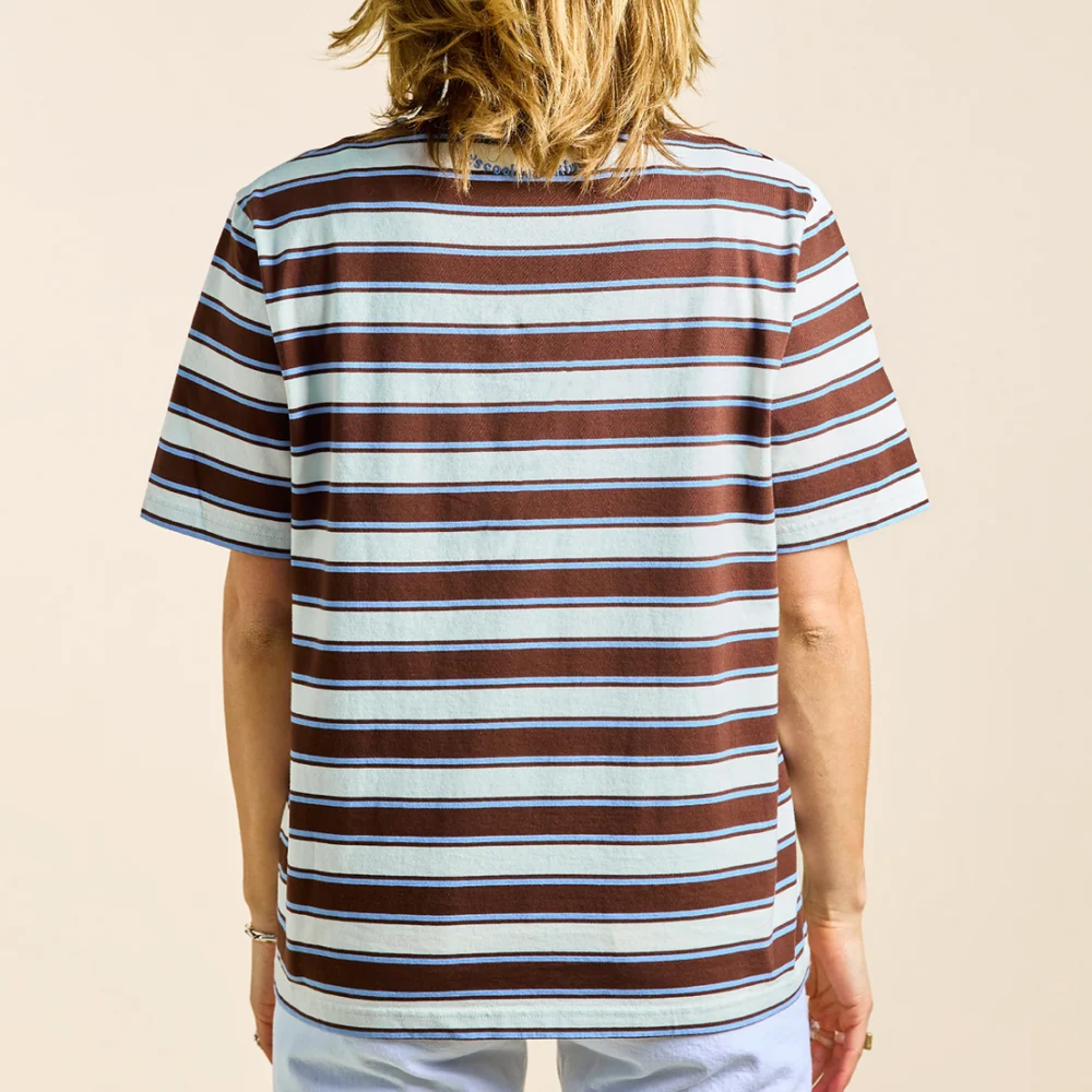 Popeia T-Shirt Gestreift Braun Hellblau