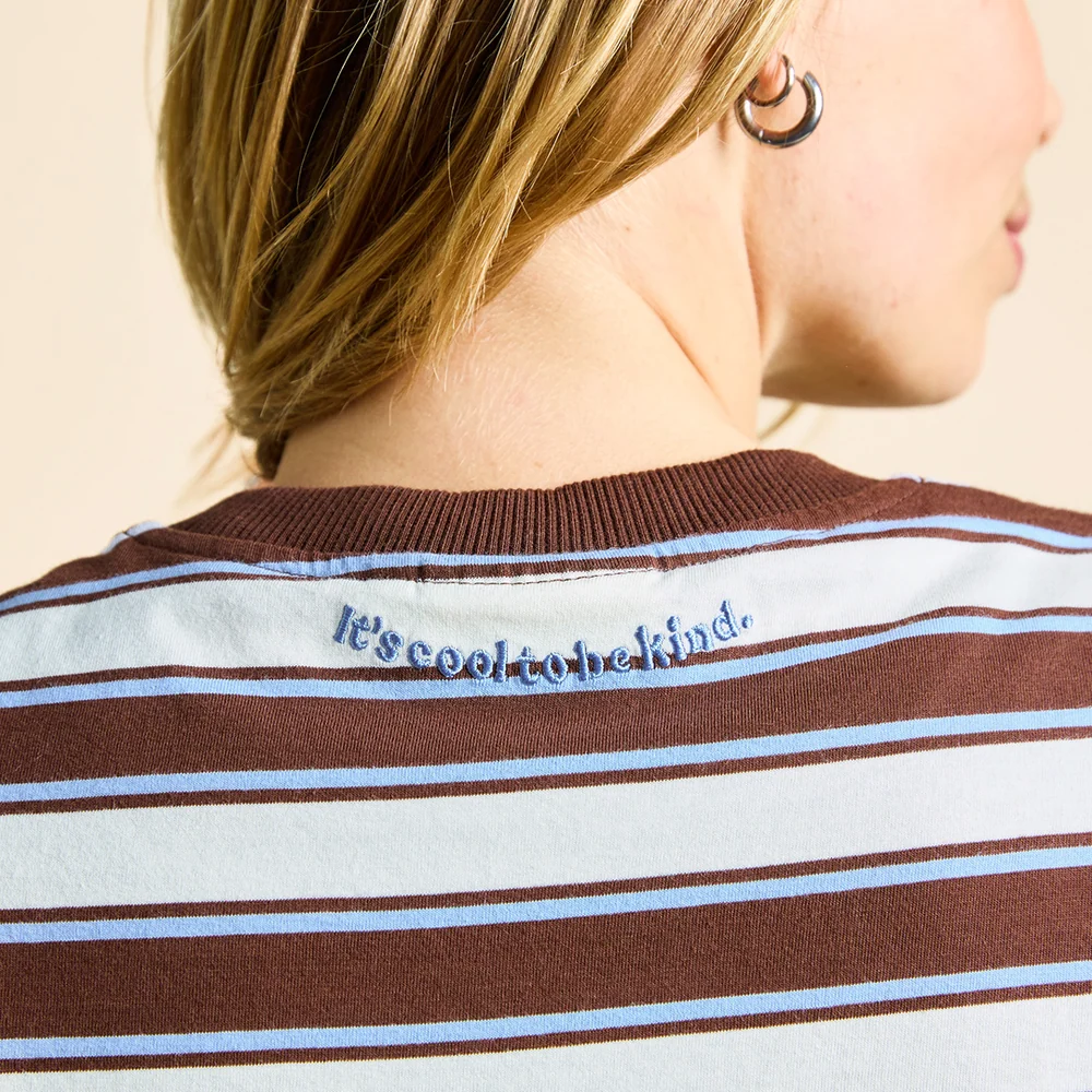 Popeia T-Shirt Gestreift Braun Hellblau Popeia T-Shirt Gestreift Braun Hellblau
