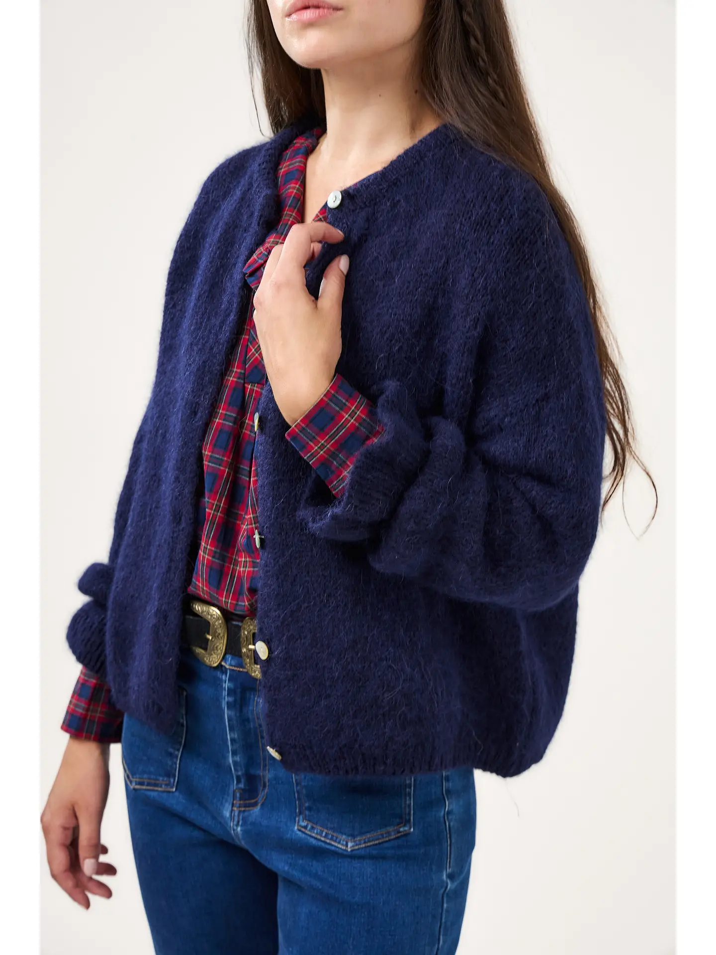 Calie Paris Strickjacke Dunkelblau
