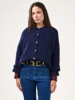 Calie Paris Strickjacke Dunkelblau