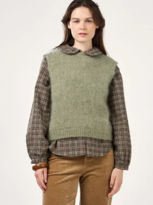 Calie Paris Alpaka-Mischung Pullunder Olive