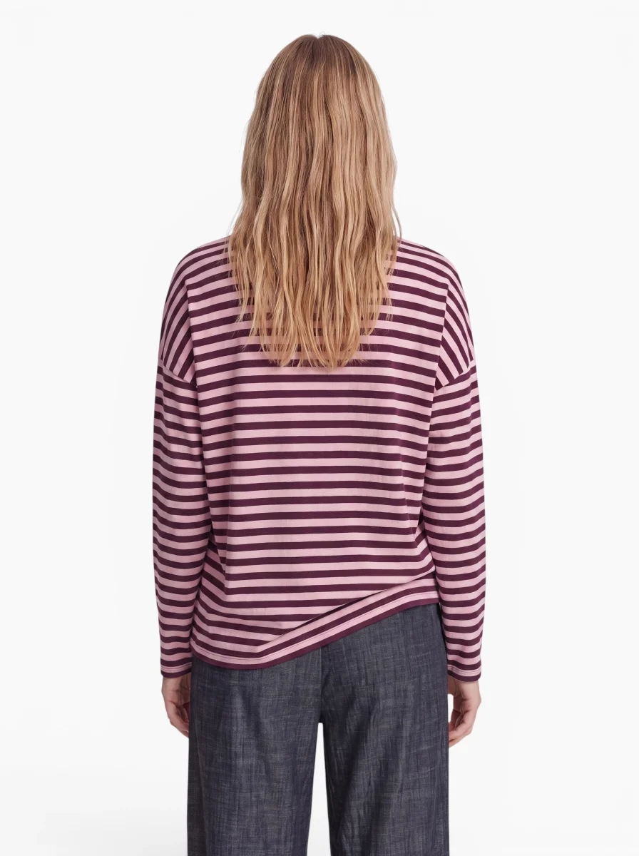 24 Colours Langarmshirt Baun Rosa Gestreift 24 Colours Langarmshirt Baun Rosa Gestreift