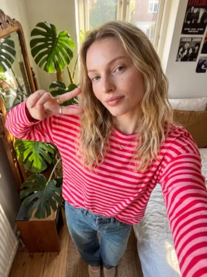 24 Colours Langarmshirt Pink Rosa Gestreift