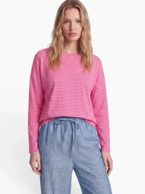 24 Colours Langarmshirt Pink Rosa Gestreift