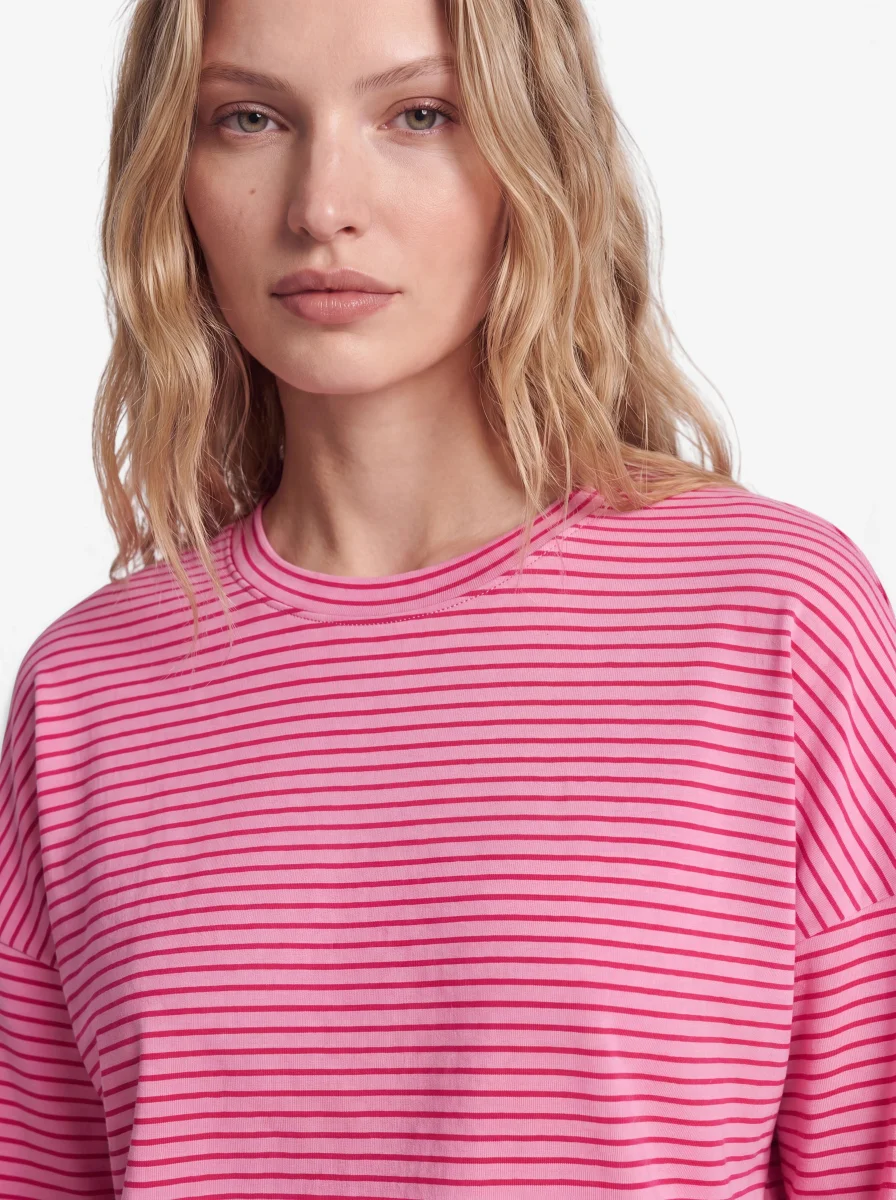 24 Colours Langarmshirt Pink Rosa Gestreift
