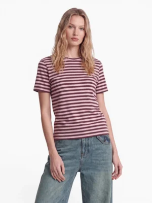 24 Colours T-Shirt Braun Rosa Gestreift