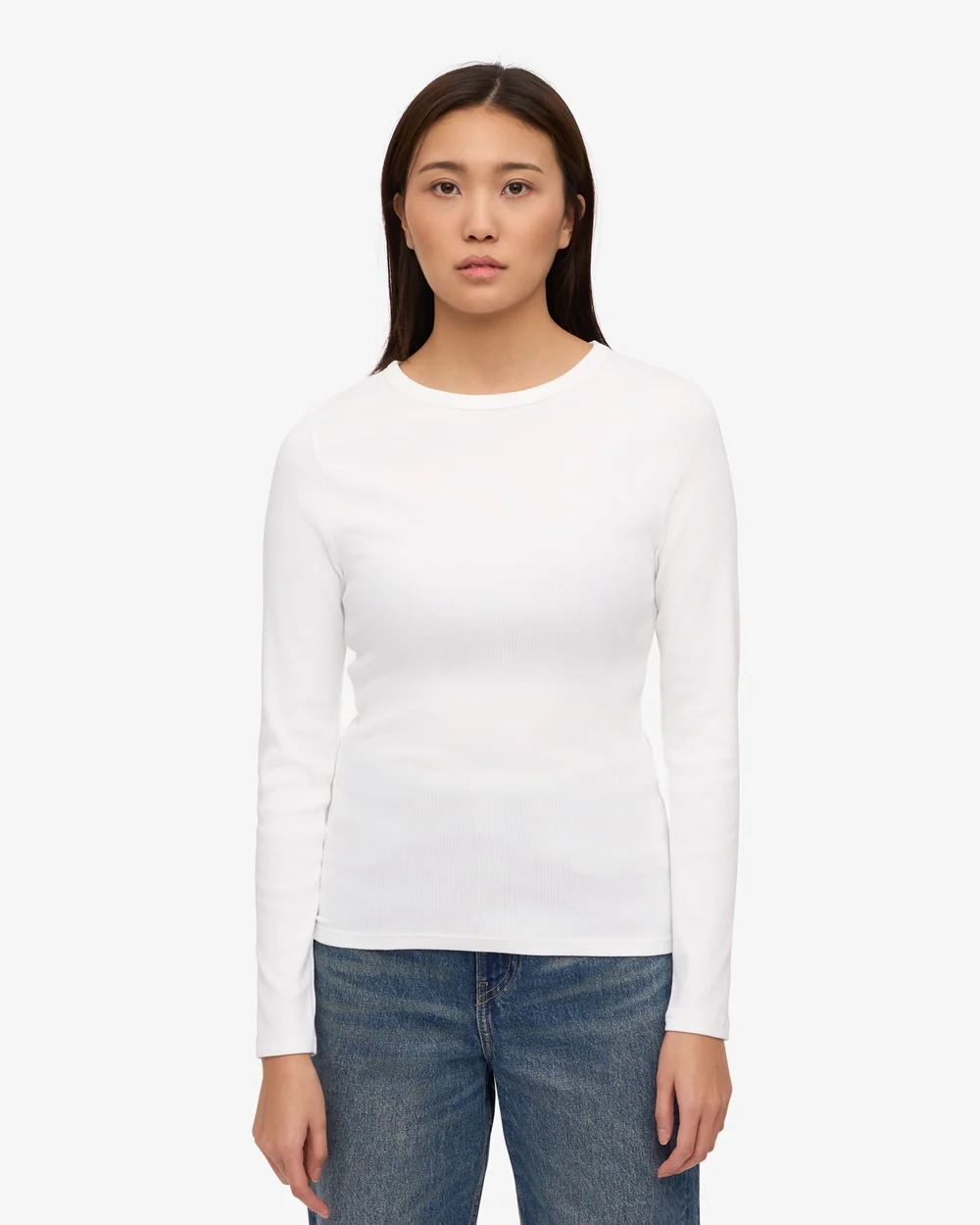 Colorful Standard Langarmshirt Organic Rib Optical White