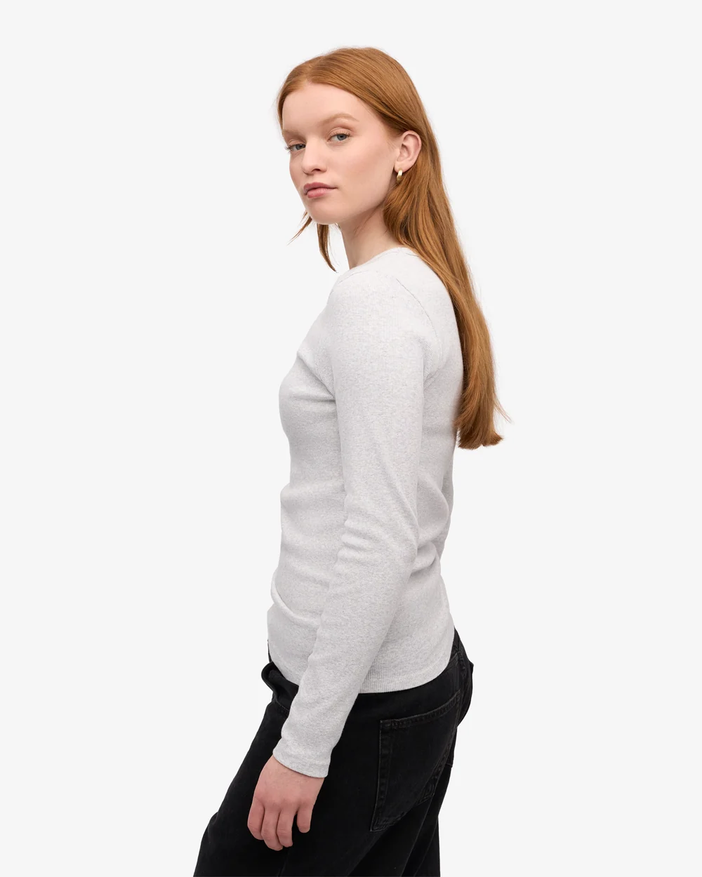 Colorful Standard Langarmshirt Organic Rib Snow Melange Colorful Standard Langarmshirt Organic Rib Snow Melange