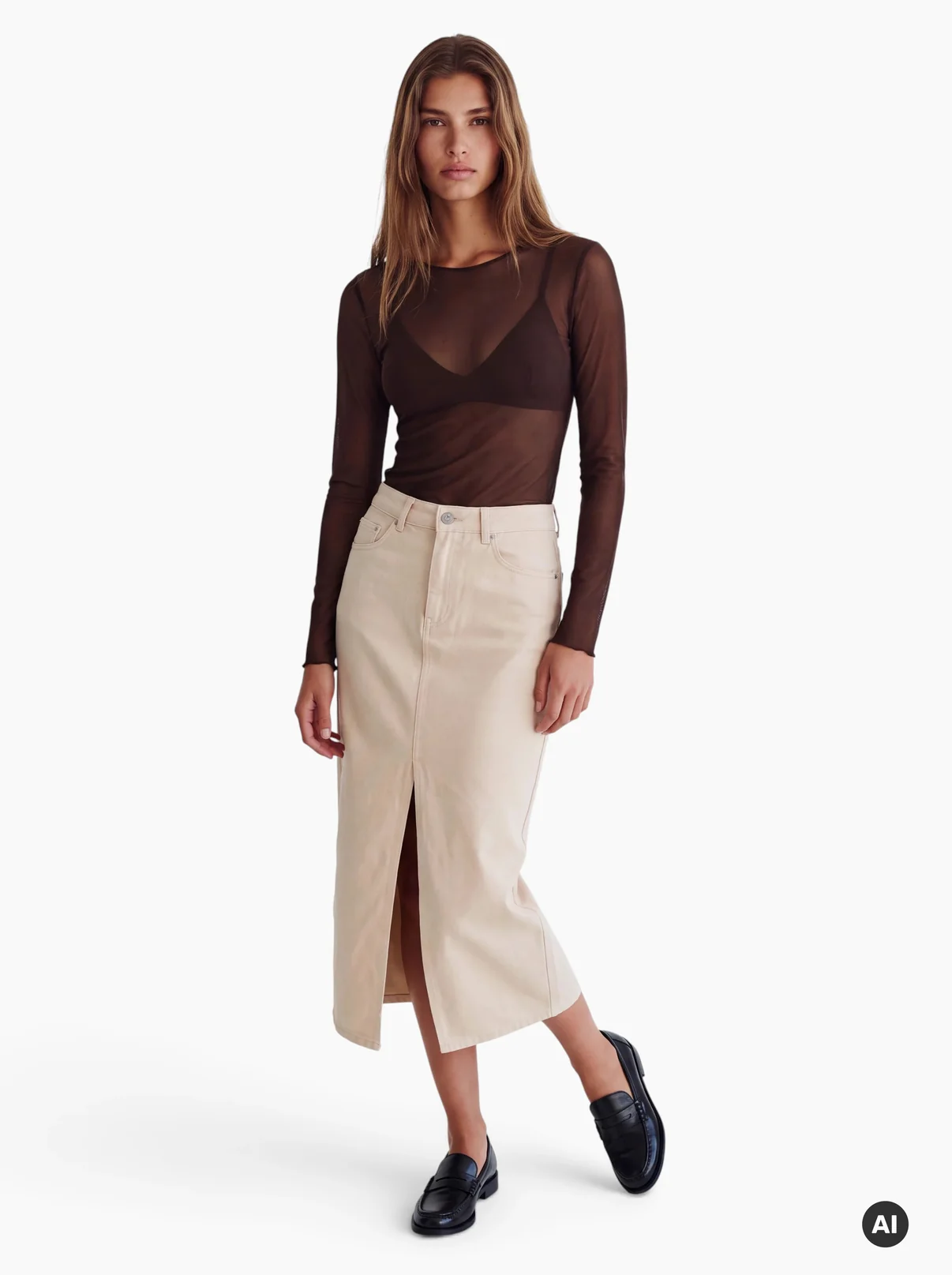 24 Colours Langarmshirt durchsichtig deep chocolate brown 24 Colours Langarmshirt durchsichtig deep chocolate brown
