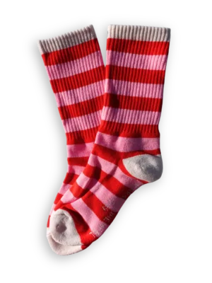 HERR&FRAUHEMPEL Socken Streifen rosa rot