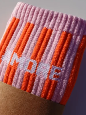 HERR&FRAUHEMPEL Socken AMORE Streifen rosa orange