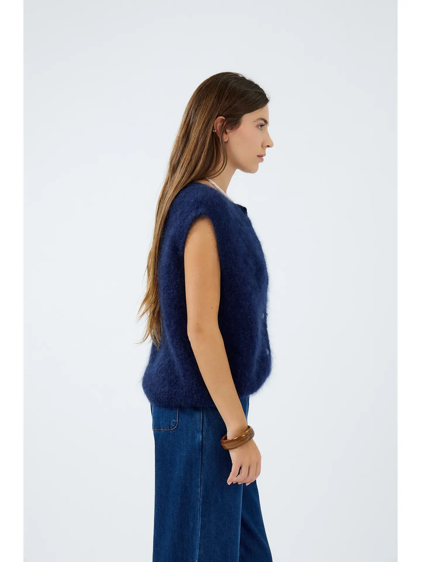 Calie Paris Alpaka-Mischung Weste Dunkelblau Calie Paris Alpaka-Mischung Weste Dunkelblau