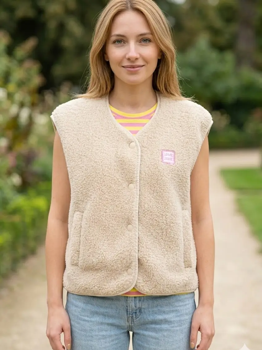 Victoria & Isaac Teddyweste Beige