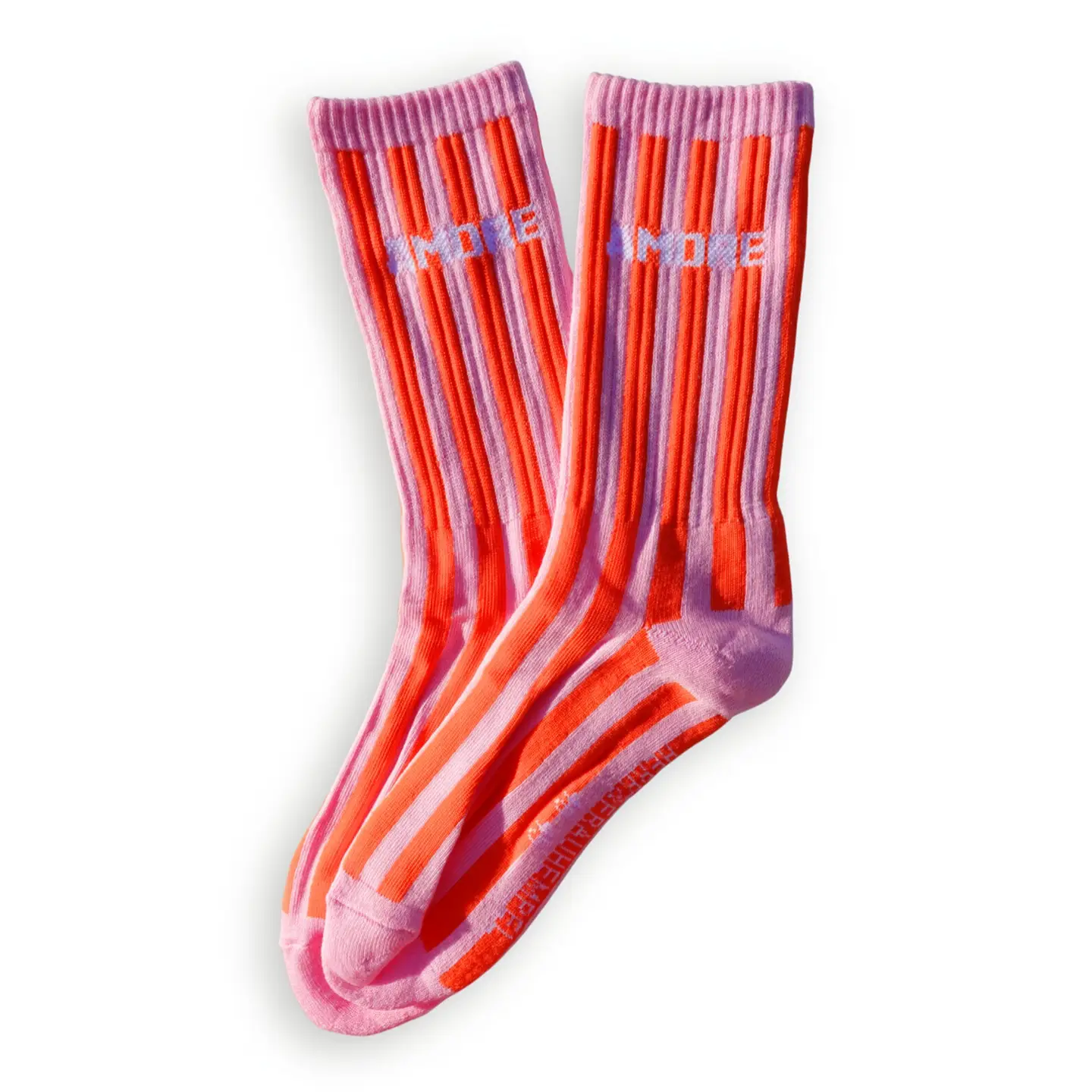 HERR&FRAUHEMPEL Socken AMORE Streifen rosa orange