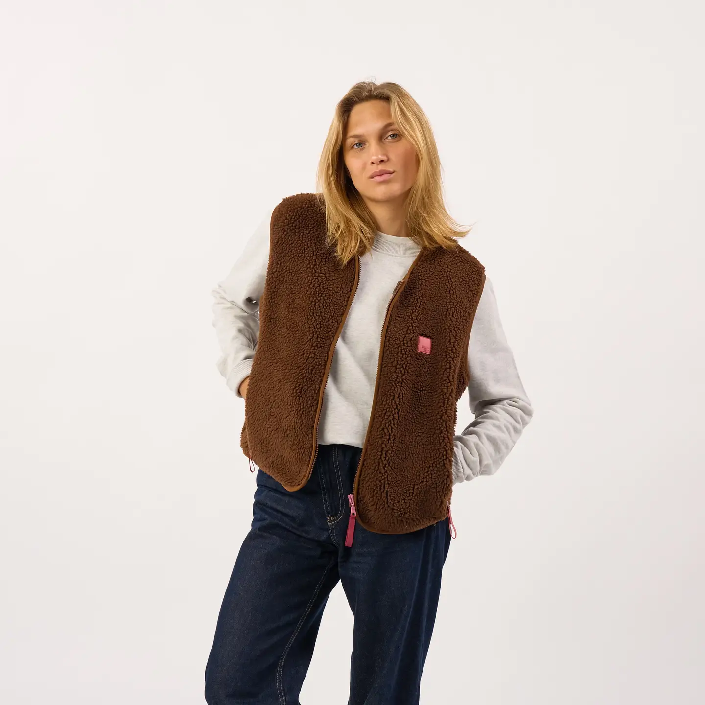 BILLYBELT Teddyweste Braun