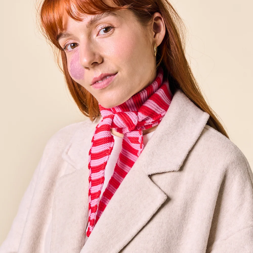 Popeia Sophie Scarf Merinowolle Pink Rot Popeia Sophie Scarf Merinowolle Pink Rot