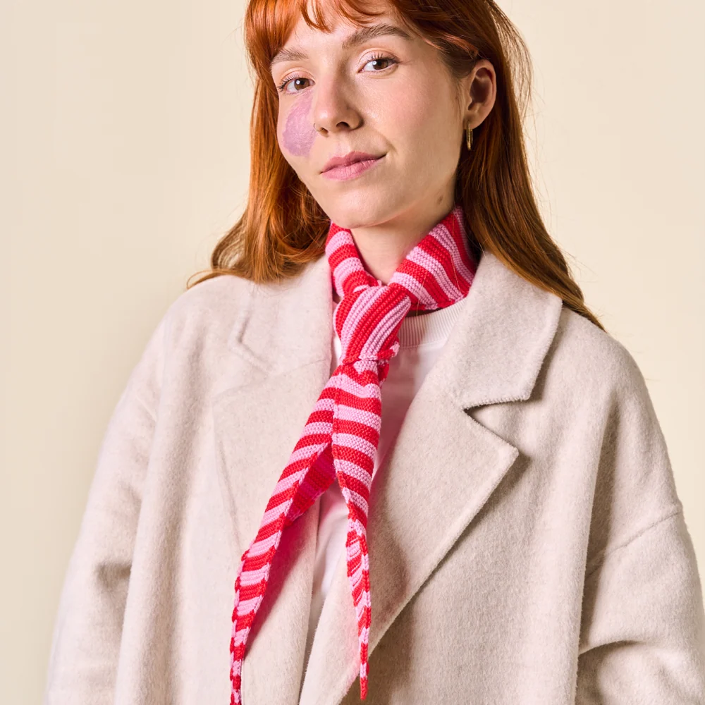 Popeia Sophie Scarf Merinowolle Pink Rot