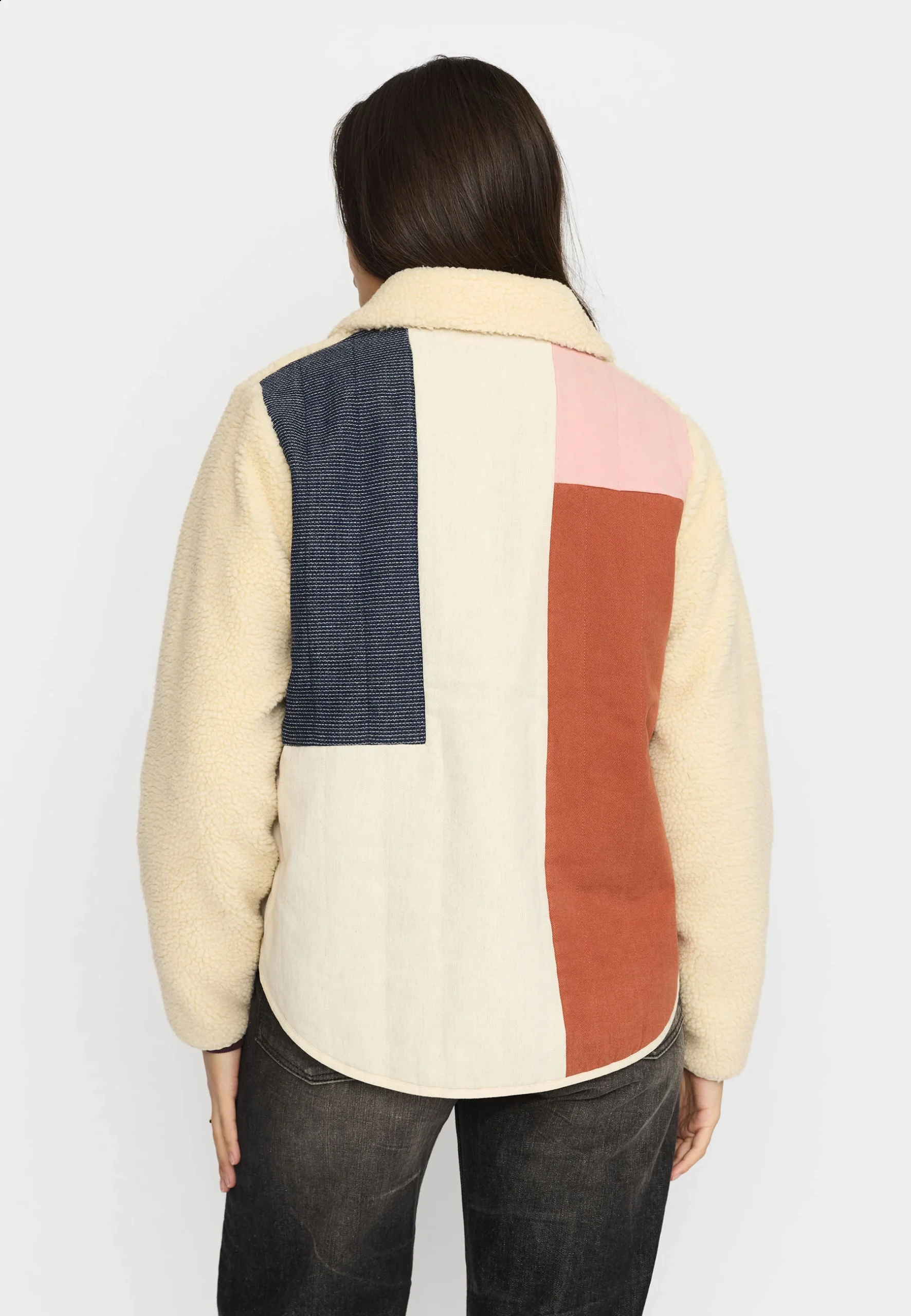 Selfhood Teddyjacke Block Offwhite Rot