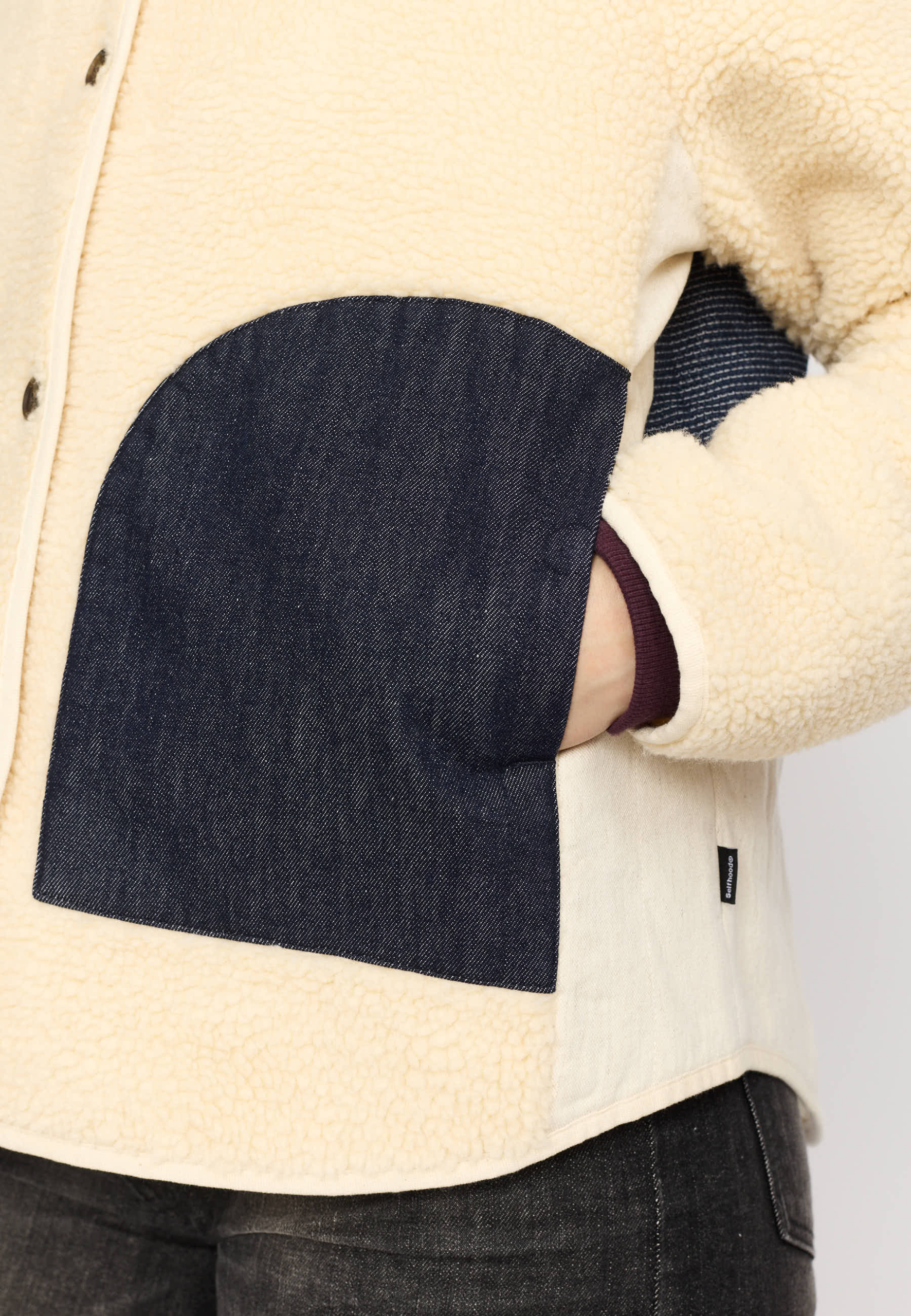 Selfhood Teddyjacke Block Offwhite Rot Selfhood Teddyjacke Block Offwhite Rot