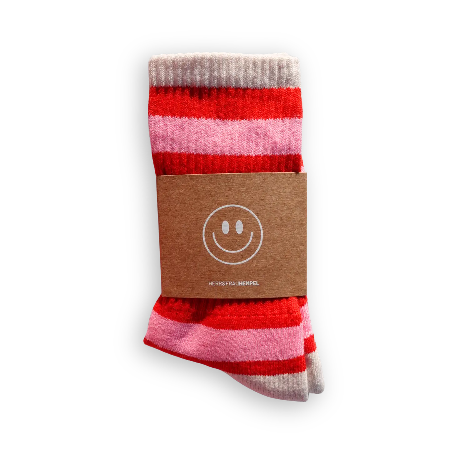 HERR&FRAUHEMPEL Socken Streifen rosa rot