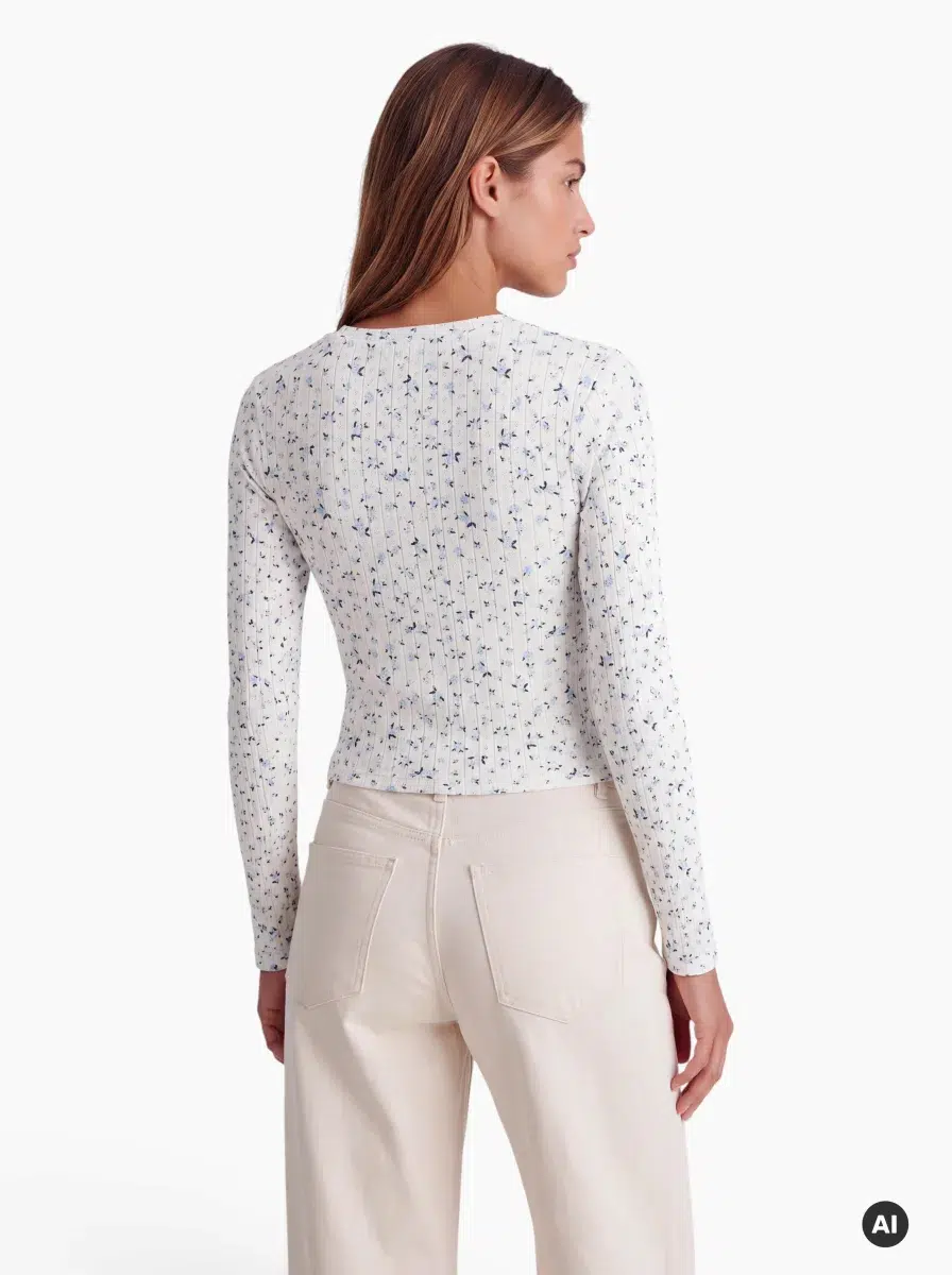 24 Colours Langarmshirt mit floralem Muster weiß 24 Colours Langarmshirt mit floralem Muster weiß